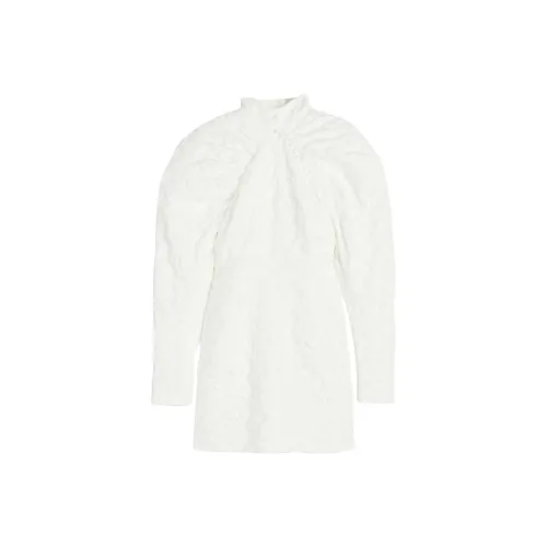 Rotate Длинное Платье с Длинными Рукавами Женское Белое