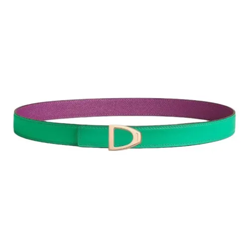 HERMES Телячья кожа Кожаные ремни Женские Зеленый Фиолетовый Ширина 2,4CM