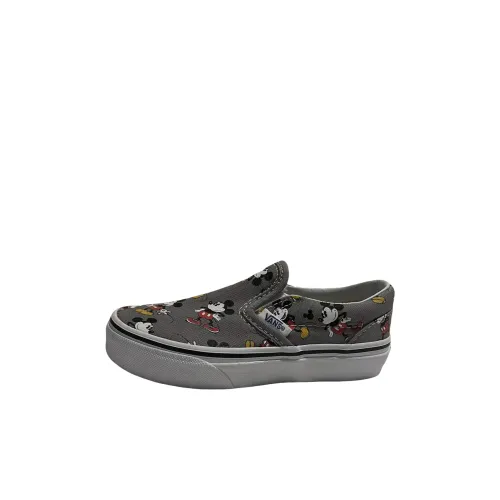 Disney x Vans Классический Slip On Low Топ Детские Скейтбординги Серый Children Aged 3-7 лет