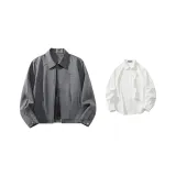 Серый+Белый Рубашка