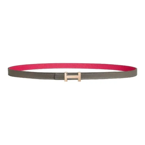 HERMES Rose Gold с покрытием металл телячья кожа кожаные ремни женский коричневый ширина 1,3 см