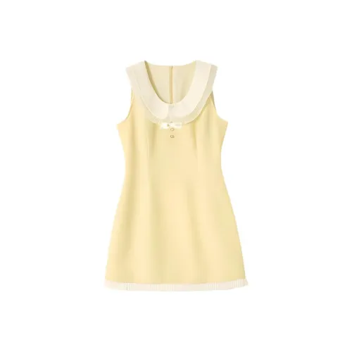IQC Кремово-желтые Женские Платья без рукавов
