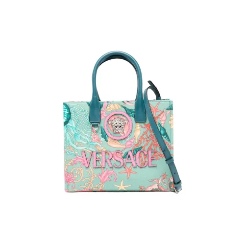 VERSACE BaroccoLa Medusa Canvas Сумка через плечо Сумка Маленькая Женская Небесно-голубая