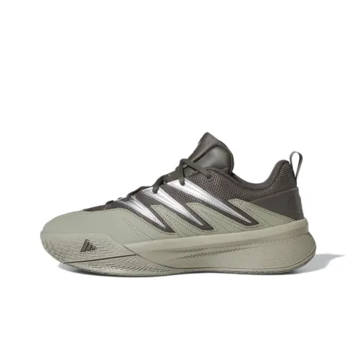 Adidas Dame Certified 3 Slip Устойчивый к истиранию Низкий Топ Баскетбольные кроссовки Унисекс Зеленый Коричневый