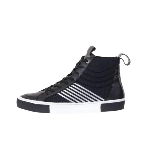 EMPORIO ARMANI EA7 Высокие Кроссовки для скейтбординга Мужские Черные