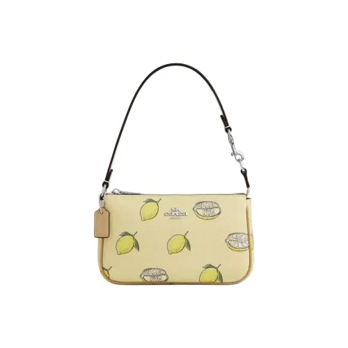 COACH Nolita Покрытый холст Одно плечо Сумка Маленькая Женская Желтая Зеленая