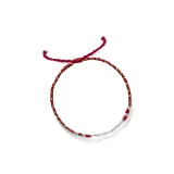 Браслет из серебра S925 "Бамбук приносит мир" (Красный)