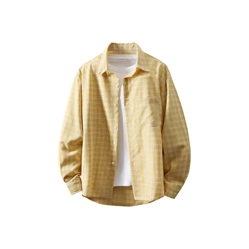 H YXIANG Желтые Мужские Рубашки