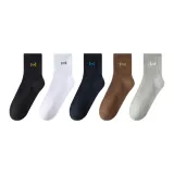 5 пар [Черный + Белый + Темно-синий + Кофе + Светло-серый]
