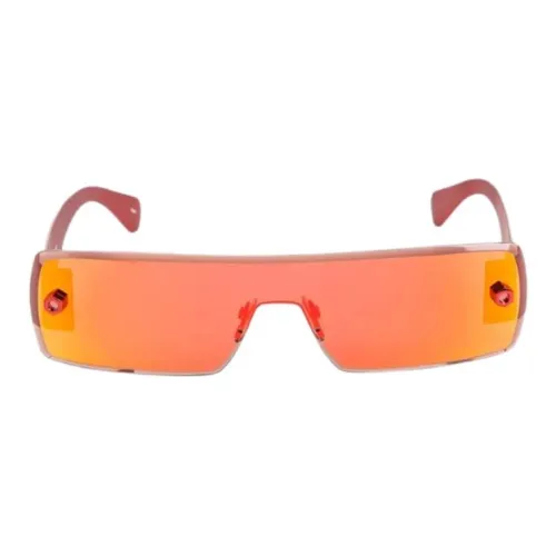 Alaia Металл Нерегулярная форма Солнцезащитные очки Женские Красный