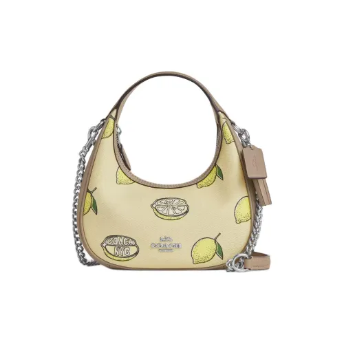 COACH CARMEN Покрытие Холст Сумка через плечо Сумка Мини Женская Желтая Зеленая