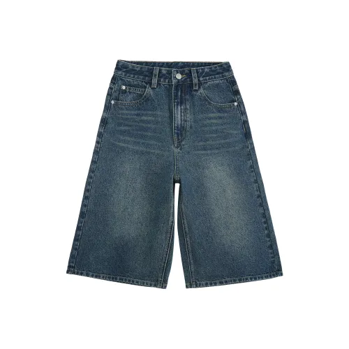 Wen Shan Винтажные синие штаны-капри женские джинсовые шорты