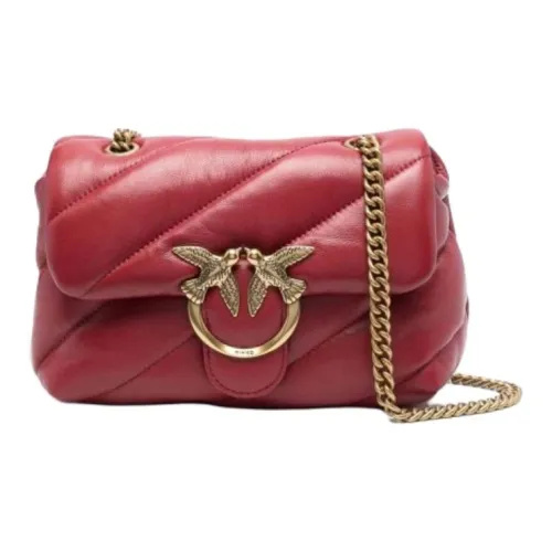 PINKO Love Bag Puff Овечья шкура Сумка на плечо Мини Женские Красный