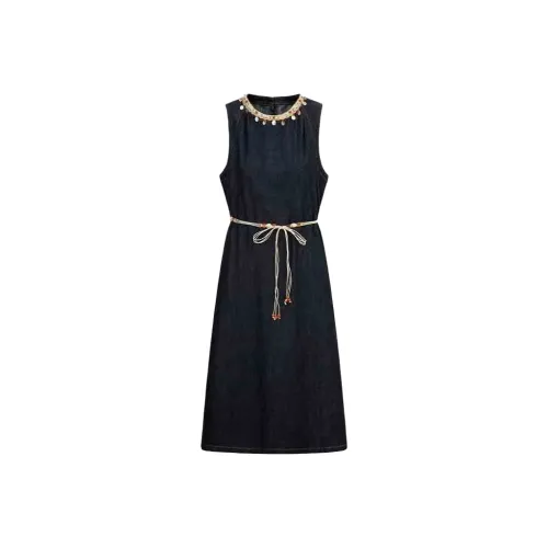 KEAB Темно-синий Женские Платья без рукавов