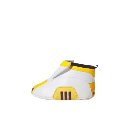 Adidas Crazy 2 Slip-Resistant Abrasion-Resistant MID Топ Обувь для малышей Белый Желтый Infant и Toddler