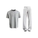 Комплект одежды [Серая футболка + Белые штаны]