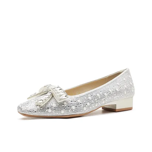 Bamiti Грубый каблук Высокие каблуки 3 см Женские Серебряный Золотой