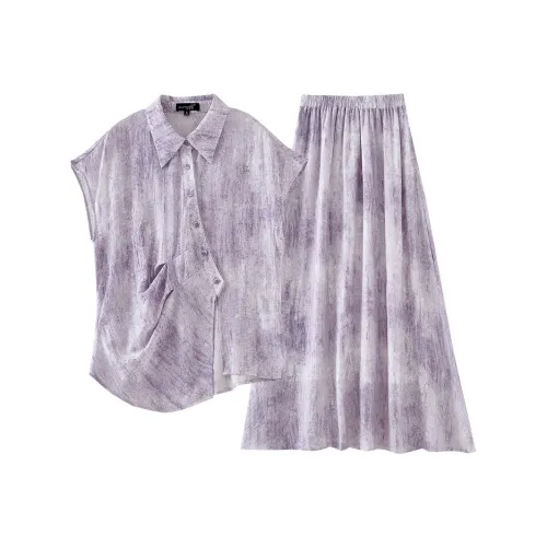 OUNIXUE Светло-фиолетовый Женские Комплекты с юбкой