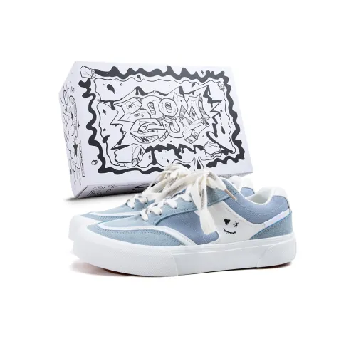 BOOM GUY Slip-resistant Abrasion-resistant Lightweight Low-Top Skateboarding Shoes Women's Blue BOOM GUY Противоскользящие Износостойкие Легкие Низкие Кроссовки для скейтбординга Женские Синие