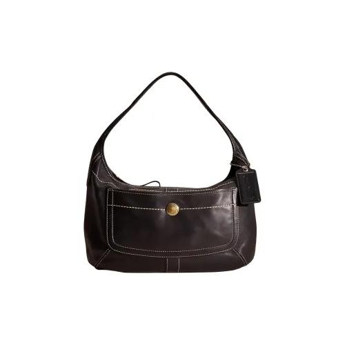 COACH Ergo Кожа Хобо Сумка Сумка Сумка через плечо Женская Черная