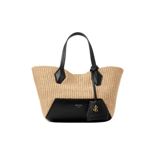 Jimmy Choo Ромб Raffia Tote Bag Shopping Bag Shoulder Bag Crossbody Bag Small Women's Khaki Black