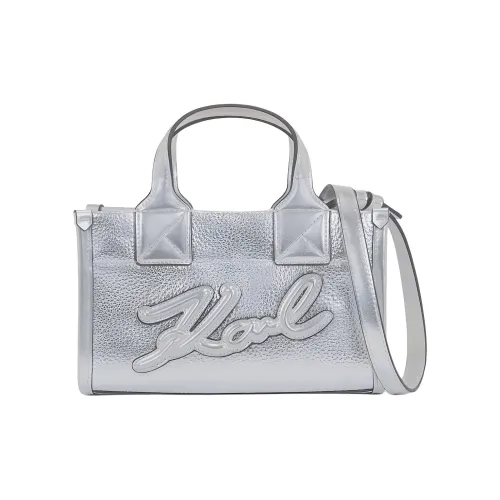 KARL LAGERFELD Переработанный ПУ (полиуретан) Сумка с одним плечевым ремнем стандартная женская серебряная