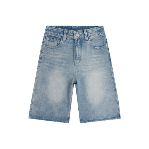 Wen Shan Кремово-голубые Штаны капри Женские Джинсовые шорты