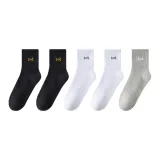 5 пар (Черный 2 + Белый 2 + Светло-серый 1)