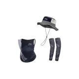 Тёмно-серый комплект 2 (Шапки и кепки + Камуфляж тёмно-серый + Охлаждающие рукава)