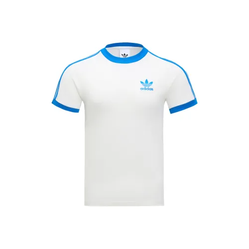 Adidas Originals SS25 Cali T Рубашка Мужская Нефритовый Белый Bird Перо Синий