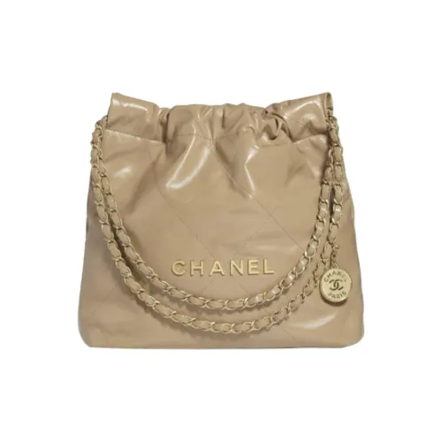 CHANEL 22Bag Коровья кожа Тоут Сумка Сумка для покупок Сумка Сумка через плечо Женская Бежевая
