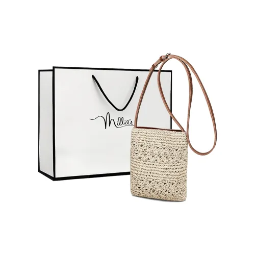 MILLIE'S Сумка через плечо из ткани с коровьей кожей стандартная женская экрю хаки