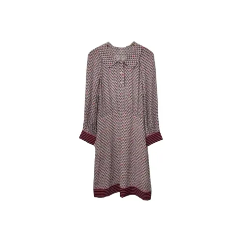 EMPORIO ARMANI Длинное платье с длинными рукавами женское розовое