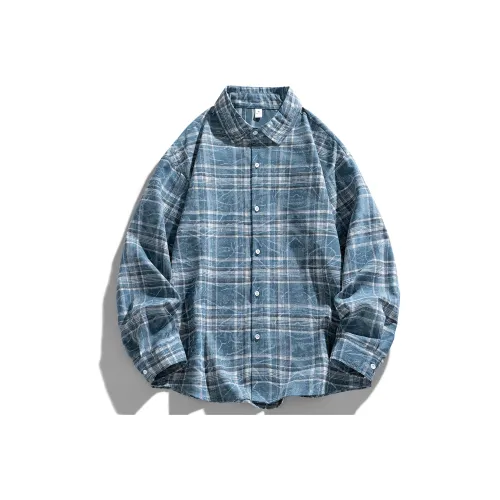 PISYPOX Рубашка Унисекс Джинсовый Синий