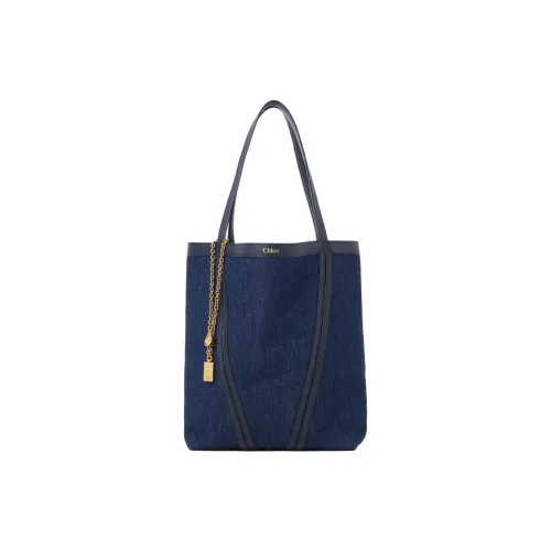 Chloe SPIN Хлопок Тоут Сумка Сумка для покупок Сумка Сумка через плечо Женская Синяя