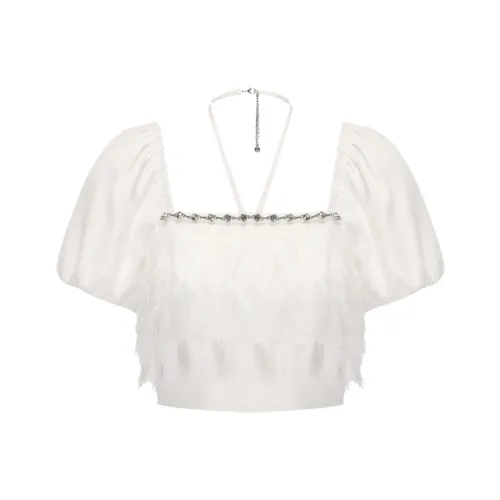 GIMING Белый Женские Короткие Топы