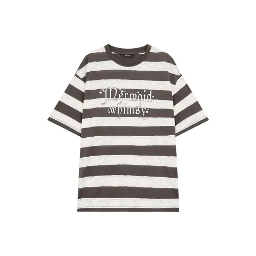 ELF SACK Серый Кружево Полосы Женские Футболки