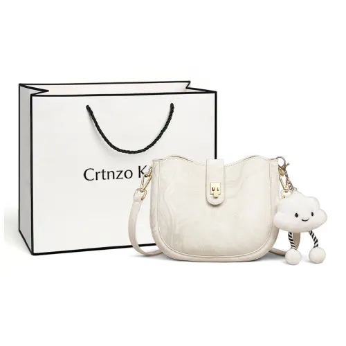 Crtnzo Kroez Сумка через плечо из коровьей кожи седельная сумка стандартная женская цвет экрю