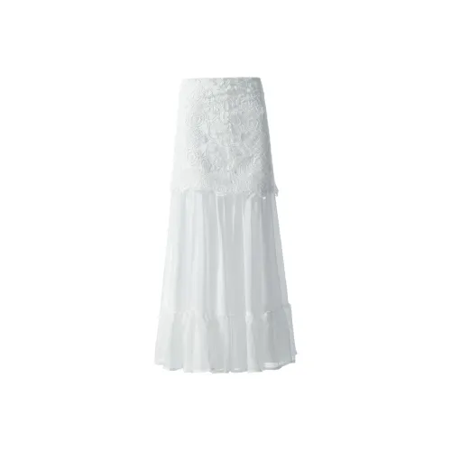 MEISIDUO Белый Юбка Женские Повседневные Длинные Юбки