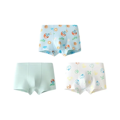 Balabala Комплект нижнего белья из 3 предметов синий и зеленый для детей в возрасте 3-7 лет