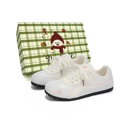 Nicolas.Li . Низкий топ повседневная обувь Женская Белая Розовая