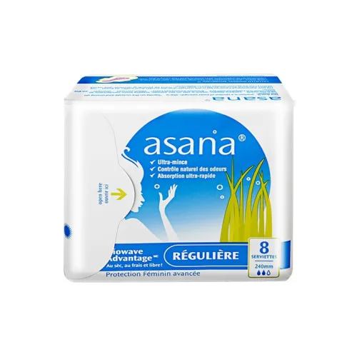 ASHANA Purple Core Очень тонкие ежедневные прокладки для гигиены устраняющие запах 240 мм 8 шт