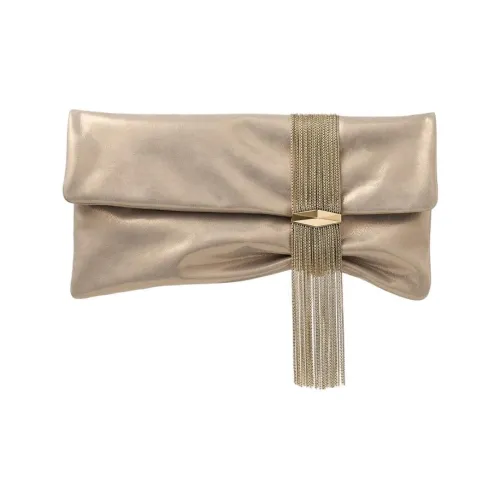 Jimmy Choo Shimmer Suede Clutch Women's Gold