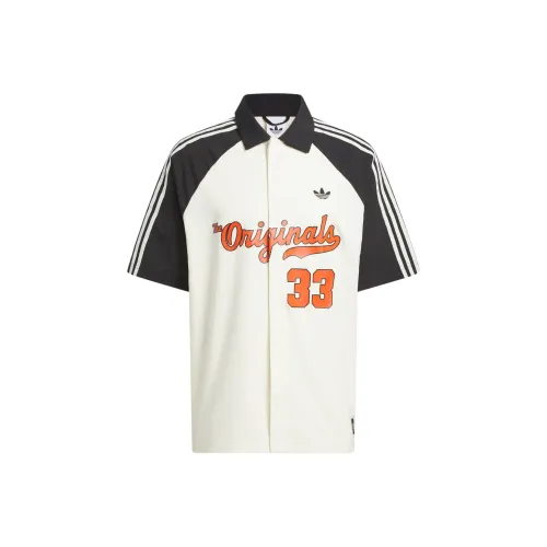 Adidas Originals Топ Зимний Shooter Длинный рукав Рубашка Унисекс Айвори Белый Черный Мягкий Красный