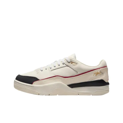 Jordan Flight Корт Нижняя юбка Устойчивая к истиранию Низкий Топ Винтажные баскетбольные кроссовки Унисекс Бежево-черный