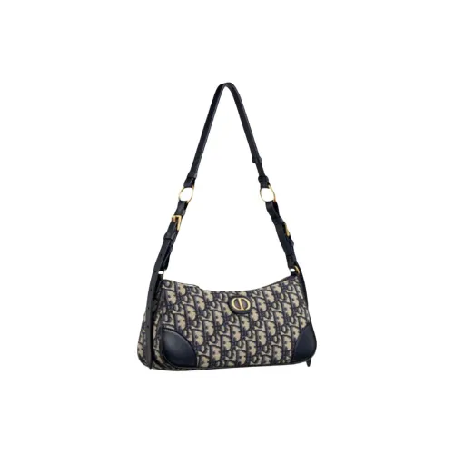 DIOR 30 Montaigne Хлопок Сумка через плечо Сумка на плечо Мини Женская Синяя