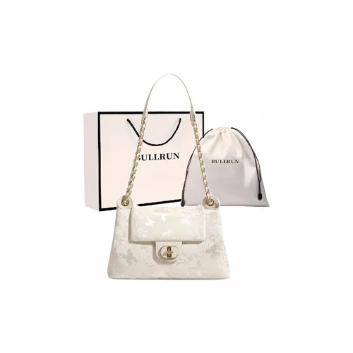 Bullrun Microfiber Synthetic Leather Shoulder Bag Standard Women's Ecru Булран Микрофибра Синтетическая Кожа Сумка через плечо Стандартная Женская Экрю