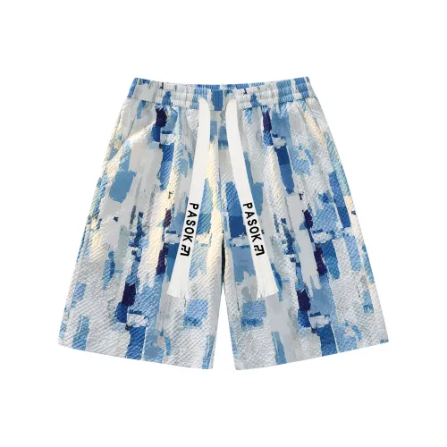 PASOK PA013 Кляксы чернил Синий Унисекс Повседневные шорты