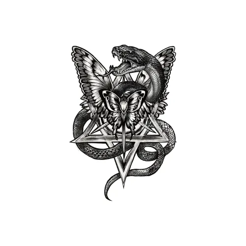 SHITIAN Змея Сон бабочки Травяной Водонепроницаемый Татуировка Наклейка