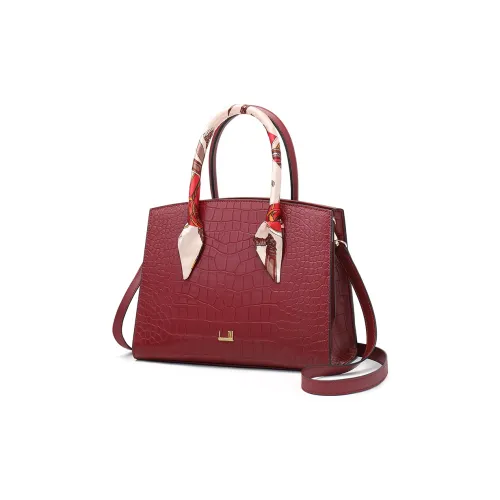 Danxilu Крокодиловый узор коровья кожа через плечо сумка большая женская бордовый